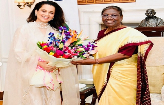 अभिनेत्री कंगना रनौत ने राष्ट्रपति द्रौपदी मुर्मु से की शिष्टाचार मुलाकात