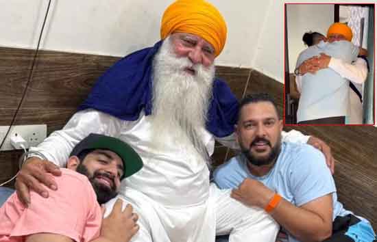 पिता के जन्मदिन पर दिखा भावुक रिश्ता, योगराज सिंह बेटे युवराज के साथ काटा केक,गले लगाया 