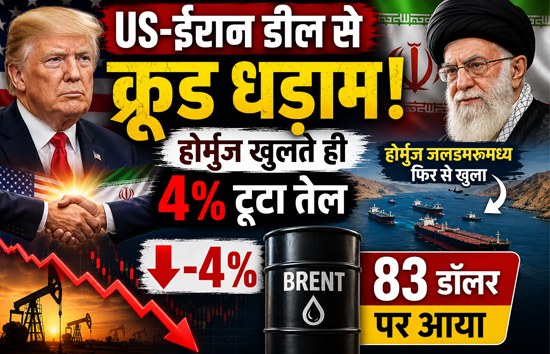 ट्रंप का बड़ा ऐलान, US-ईरान डील से क्रूड धड़ाम, कच्चा तेल 80 डॉलर के करीब, पेट्रोल-डीजल होगा सस्ता 