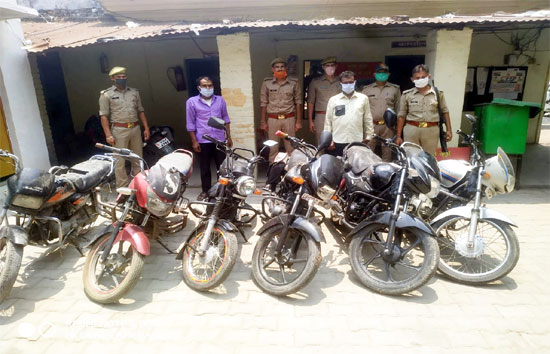 शाहजहांपुर : चोरी के छह वाहनों के साथ दो शातिर चोर गिरफ्तार   