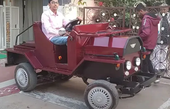 इंजीनियरिंग छात्र का कमाल, 2 लाख खर्च कर बनाई 30 रुपये में 185 Km तक चलने वाली कार