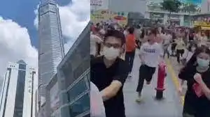 चीन में अचानक हिलने लगी बिल्डिंग, फिर मची भगदड़, वीडियो वायरस