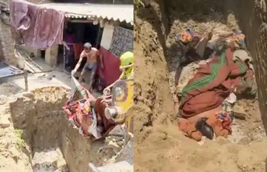 प्रतापगढ़ : कोरोना का खौफ, घर के बाहर दफनाया हिंदू महिला का शव, प्रशासन में मचा हड़कंप