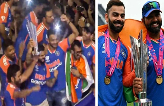 विक्ट्री परेड में मुंबई की सड़कों पर टीम इंडिया की जय जयकार, खुली बस में एक साथ रोहित- विराट ने लहराई ट्रॉफी