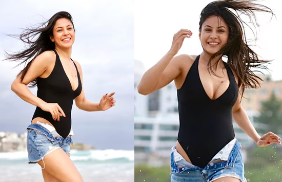 शहनाज गिल ने स्विमसूट के साथ पहने शॉर्ट्स, खोला बटन, नहीं लगाई ZIP