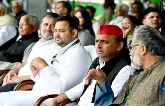 बिहार : जन विश्वास महारैली में उमड़ी भीड़, जाने ED-CBI  को लेकर क्या बोले-राहुल-अखिलेश