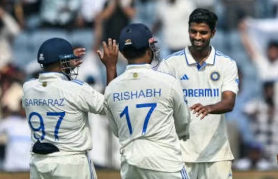 IND vs NZ : दूसरे टेस्ट में वॉशिंगटन सुंदर की आंधी में उड़ी न्यूजीलैंड की टीम, पहली पारी 259 रनों पर सिमटी
