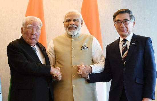 प्रधानमंत्री ने सुजुकी मोटर कॉर्पोरेशन के सलाहकार ओसामु सुजुकी से की मुलाकात