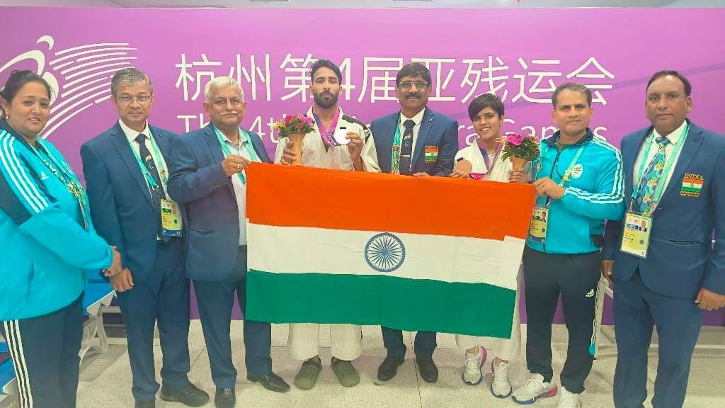 INDIA CREATES HISTORY - WINS 01 SILVER AND 01 BRONZE MEDAL IN BLIND JUDO IN 4th ASIAN PARA GAMES.