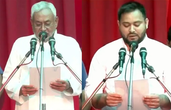 बिहार : नीतीश कुमार ने ली 8वीं बार मुख्यमंत्री पद की शपथ, तेजस्वी बने दूसरी बार डिप्टी CM