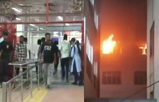 लोकबंधु अस्पताल के ICU समेत तीन वार्डों में लगी आग, भागते नजर तीमारदार,  सभी मरीज सुरक्षित