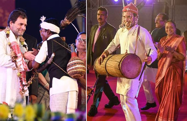 आदिवासी नृत्य समारोह में राहुल गांधी ने किया डांस